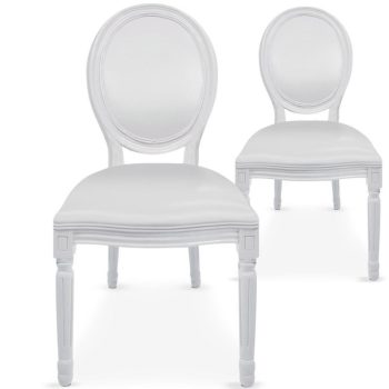2 chaises médaillons blanches " mariés "