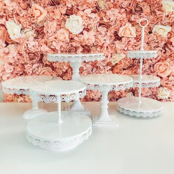 presentoir a gateaux etages blanc location