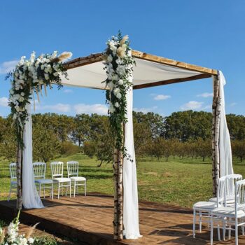 houppa scene estrade bois mariage