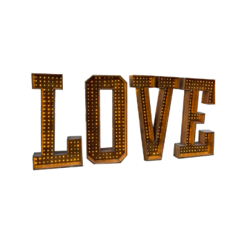 love géant en bois lumineux