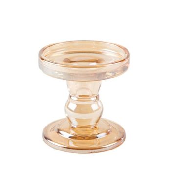 bougeoir gloriette verre ambré