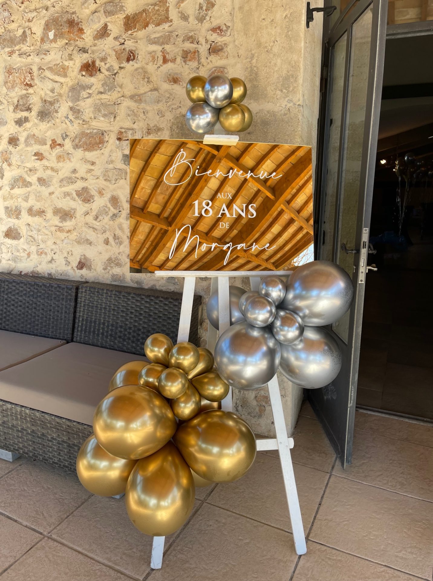 panneau bienvenue anniversaire chevalet
