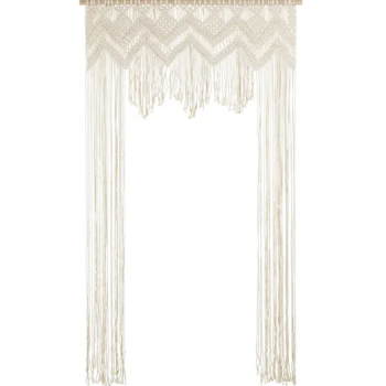 rideau macramé blanc cassé