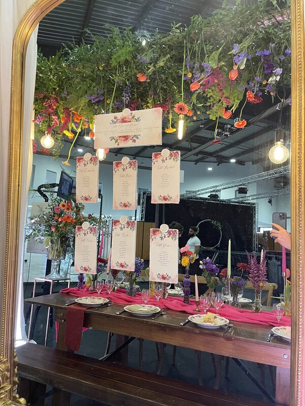 location decoration pantone color green yellow purple red wedding bride