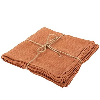 serviettes gaze de coton terracotta