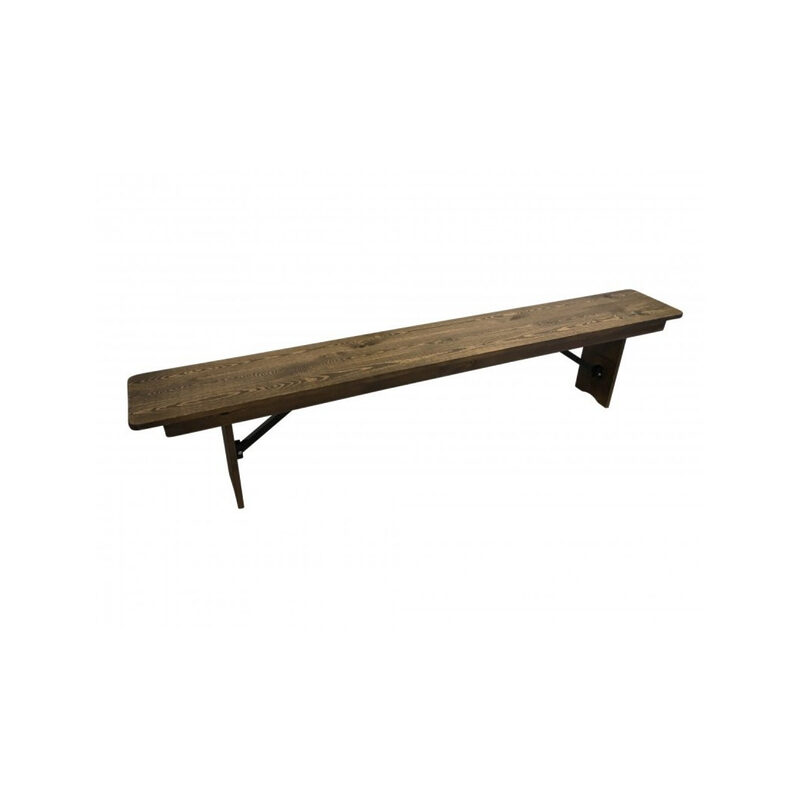 Banc en bois, en location chez Pink Event