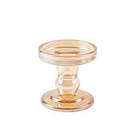 Bougeoir Ysée Verre Fume Ambre, en location chez Pink Event
