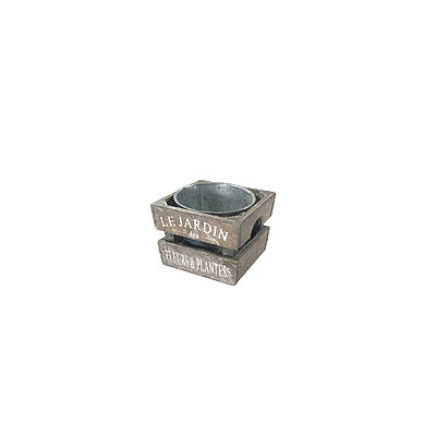 Location Cagette bois avec seau zinc