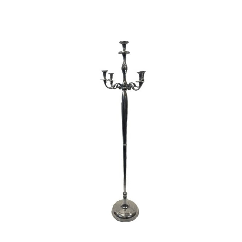 Grand chandelier argenté 150cm, en location chez Pink Event