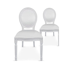 Lot de 2 chaises Médaillons blanches " Mariés ", en location chez Pink Event