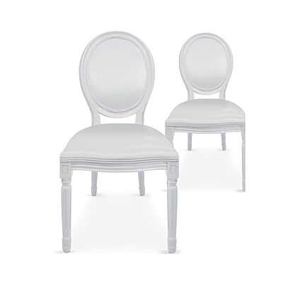 Location Lot de 2 chaises Médaillons blanches " Mariés "