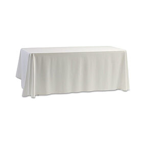 Nappe rectangulaire en tissu blanc, en location chez Pink Event
