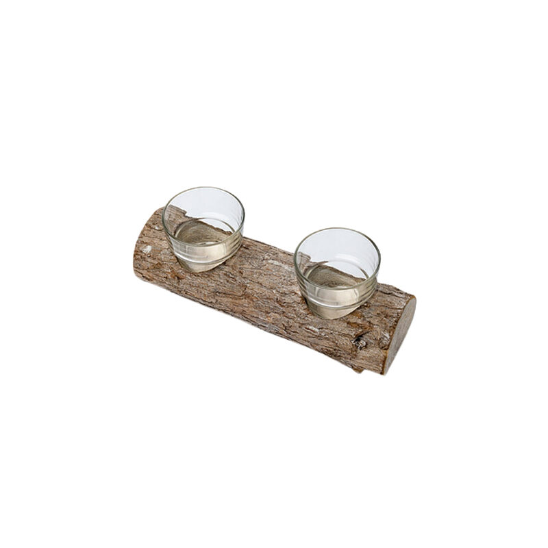 Photophore buchette de bois, en location chez Pink Event