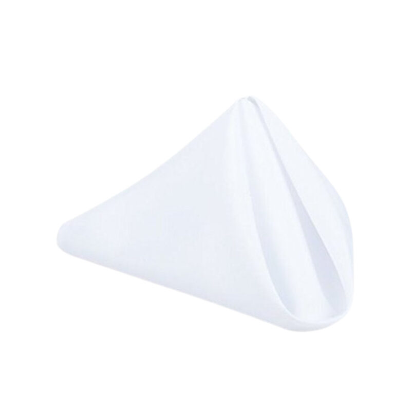 Serviette blanche en coton, en location chez Pink Event