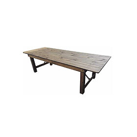 Table en bois rectangulaire, en location chez Pink Event