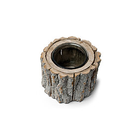 Vase rondin de bois, en location chez Pink Event