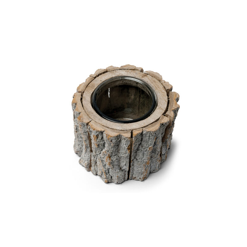 Vase rondin de bois, en location chez Pink Event